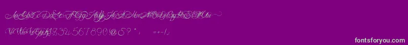 MademoiselleCamille Font – Green Fonts on Purple Background