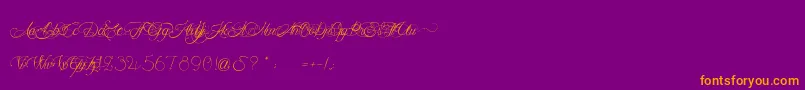 MademoiselleCamille-Schriftart – Orangefarbene Schriften auf violettem Hintergrund