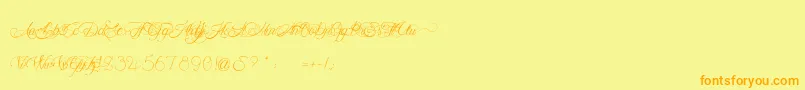 MademoiselleCamille Font – Orange Fonts on Yellow Background