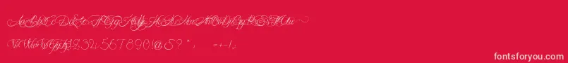 MademoiselleCamille-Schriftart – Rosa Schriften auf rotem Hintergrund