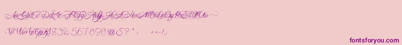 MademoiselleCamille-Schriftart – Violette Schriften auf rosa Hintergrund