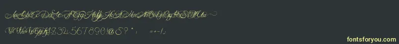 フォントMademoiselleCamille – 黒い背景に黄色の文字