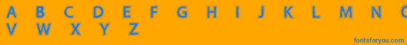 Fabricslight Font – Blue Fonts on Orange Background