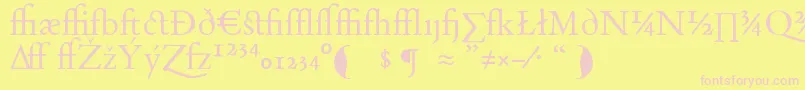 Więcej informacji o czcionce DayRomanExpert Czcionka DayRomanExpert – różowe czcionki na żółtym tle
