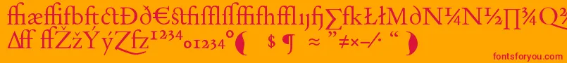フォントDayRomanExpert – オレンジの背景に赤い文字