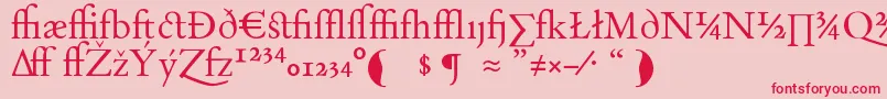 DayRomanExpert-Schriftart – Rote Schriften auf rosa Hintergrund