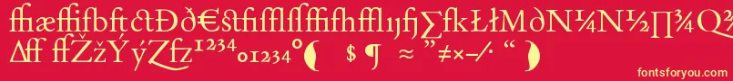 フォントDayRomanExpert – 黄色の文字、赤い背景