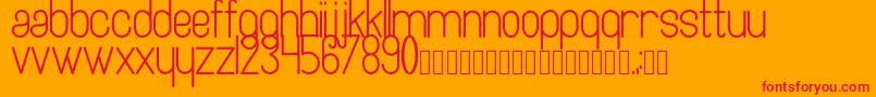 Artesana-Schriftart – Rote Schriften auf orangefarbenem Hintergrund