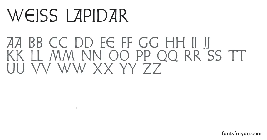 A fonte Weiss Lapidar – alfabeto, números, caracteres especiais