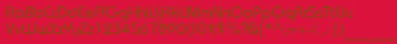 BauhauscPlain-fontti – ruskeat fontit punaisella taustalla