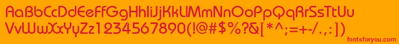 BauhauscPlain Font – Red Fonts on Orange Background