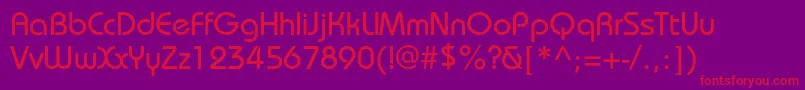 BauhauscPlain-fontti – punaiset fontit violetilla taustalla