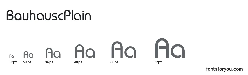 BauhauscPlain Font Sizes