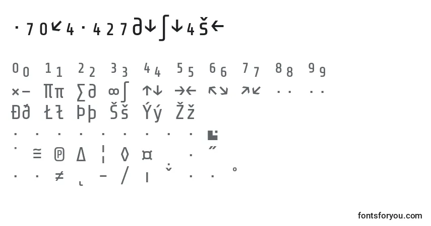 Czcionka ShareTechmonoexp – alfabet, cyfry, specjalne znaki