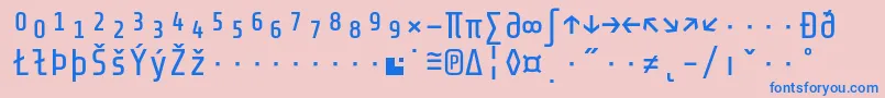 フォントShareTechmonoexp – ピンクの背景に青い文字