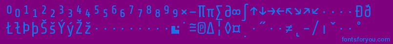 フォントShareTechmonoexp – 紫色の背景に青い文字