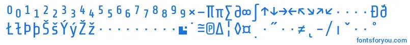 フォントShareTechmonoexp – 白い背景に青い文字