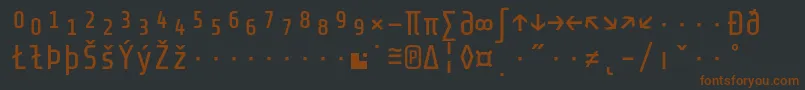 Шрифт ShareTechmonoexp – коричневые шрифты на чёрном фоне