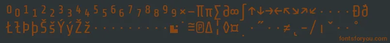 フォントShareTechmonoexp – 黒い背景に茶色のフォント