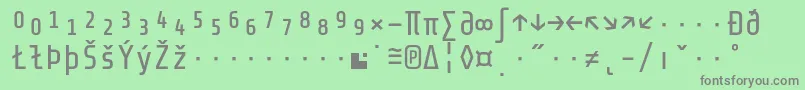 Шрифт ShareTechmonoexp – серые шрифты на зелёном фоне