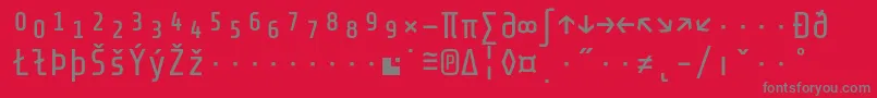 フォントShareTechmonoexp – 赤い背景に灰色の文字