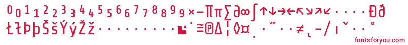 フォントShareTechmonoexp – 白い背景に赤い文字