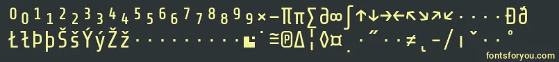 フォントShareTechmonoexp – 黒い背景に黄色の文字