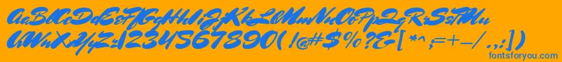 MrSheppards Font – Blue Fonts on Orange Background