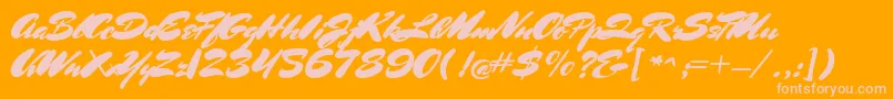 MrSheppards Font – Pink Fonts on Orange Background