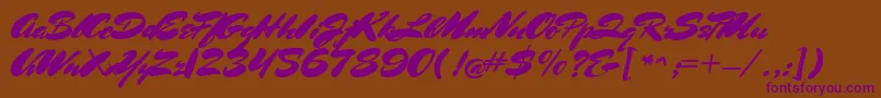 MrSheppards Font – Purple Fonts on Brown Background