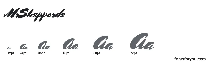 MrSheppards Font Sizes