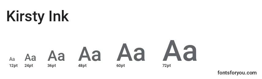 Kirsty Ink Font Sizes