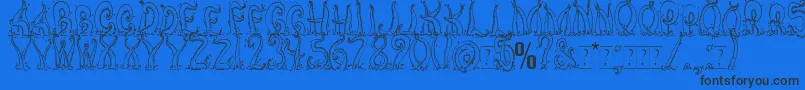 フォントTentacles – 黒い文字の青い背景