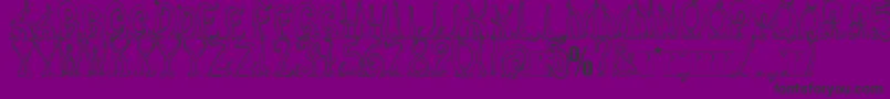 フォントTentacles – 紫の背景に黒い文字