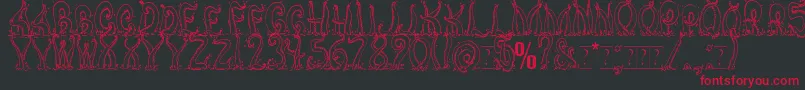 Tentacles Font – Red Fonts on Black Background