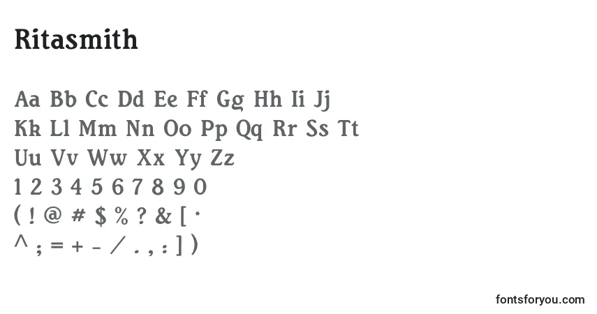 Шрифт Ritasmith – алфавит, цифры, специальные символы