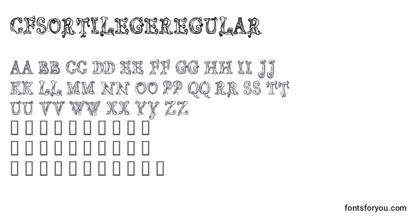 Czcionka CfsortilegeRegular – alfabet, cyfry, specjalne znaki