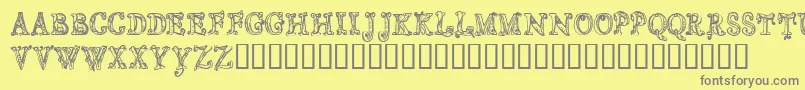 Fonte CfsortilegeRegular – fontes cinzas em um fundo amarelo
