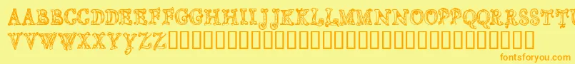 CfsortilegeRegular Font – Orange Fonts on Yellow Background