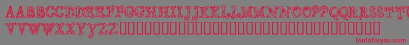 フォントCfsortilegeRegular – 赤い文字の灰色の背景