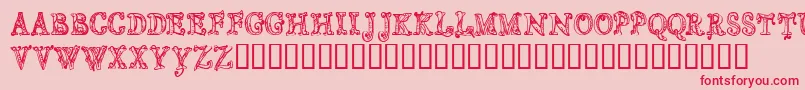 CfsortilegeRegular Font – Red Fonts on Pink Background