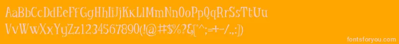 LittleTroubleGirlOt Font – Pink Fonts on Orange Background