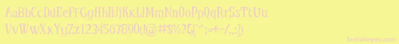 LittleTroubleGirlOt Font – Pink Fonts on Yellow Background