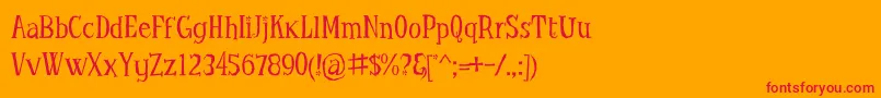 LittleTroubleGirlOt Font – Red Fonts on Orange Background