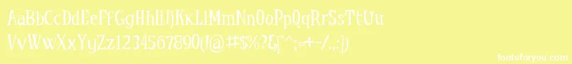 LittleTroubleGirlOt Font – White Fonts on Yellow Background