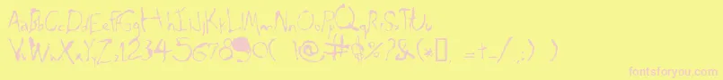 Gim Font – Pink Fonts on Yellow Background