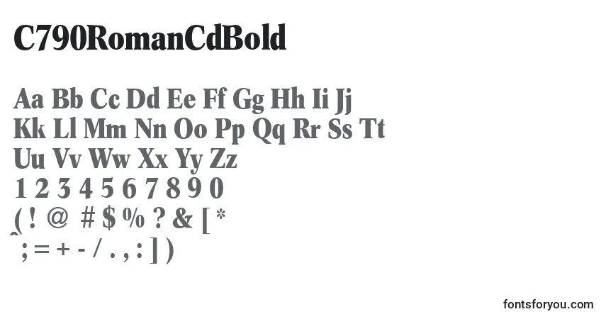 Шрифт C790RomanCdBold – алфавит, цифры, специальные символы