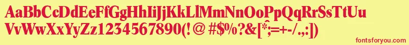 C790RomanCdBold Font – Red Fonts on Yellow Background