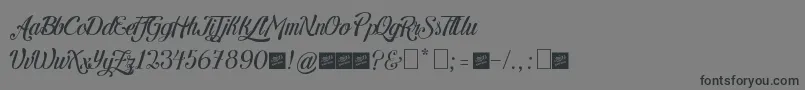 フォントLetraHipsterPersonalUseByJuanCasco – 黒い文字の灰色の背景