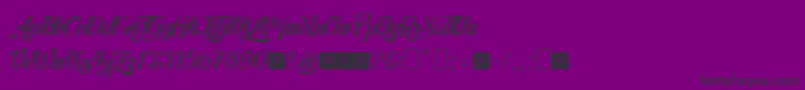 LetraHipsterPersonalUseByJuanCasco-fontti – mustat fontit violetilla taustalla